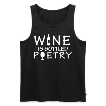 Wine Poetry Literature Lover Wine Vino Tasting - Männer Premium Bio Tank Top - Schwarz - Vorne - Michal (187cm)