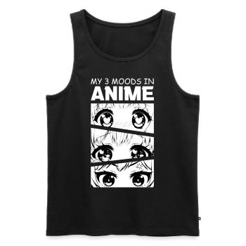 Kawaii Anime Eyes Funny Manga Otaku Cute Emotion - Männer Premium Bio Tank Top - Schwarz - Vorne - Michal (187cm)