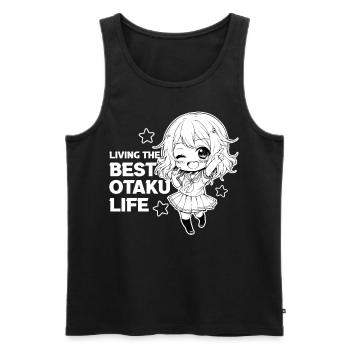 Otaku Life Kawaii Chibi School Girl Anime - Männer Premium Bio Tank Top - Schwarz - Vorne - Michal (187cm)