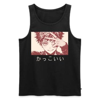 Japanese Anime Boy Anime Guy Kpop Singer Manga Yao - Männer Premium Bio Tank Top - Schwarz - Vorne - AI Model Male 178 light (178cm)