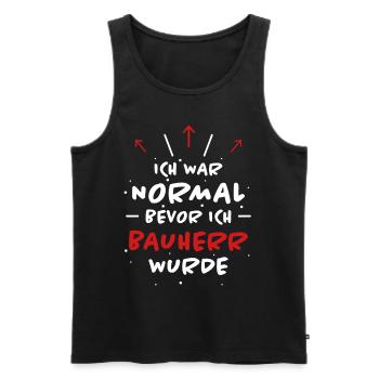 Bauherr Spruch Hausbau Richtfest Bauherr Geschenk - Männer Premium Bio Tank Top - Schwarz - Vorne - AI Model Male 178 light (178cm)
