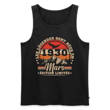 Birthday gift born in March 1930 - Men's Premium Organic Tank Top - black - Front - Michal (187cm)