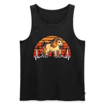 Shetland Pony Herzschlag - Männer Premium Bio Tank Top - Schwarz - Vorne - Michal (187cm)