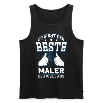 Herren So Sieht Der Beste Maler Der Welt Aus - Männer Premium Bio Tank Top - Schwarz - Vorne - Michal (187cm)