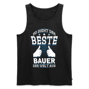 So Sieht Der Beste Bauer Der Welt Aus - Männer Premium Bio Tank Top - Schwarz - Vorne - AI Model Male 178 light (178cm)