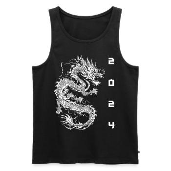 Chinese New Year Year Year of the Dragon 2024 Zodiac - Men's Premium Organic Tank Top - black - Front - Michal (187cm)