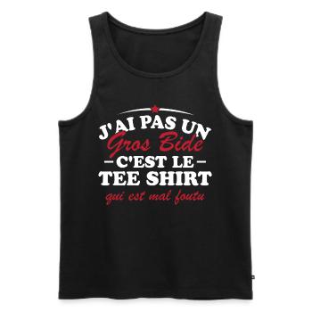 J'ai pas un gros bide - Débardeur bio Premium Homme - noir - Devant - Michal (187cm)