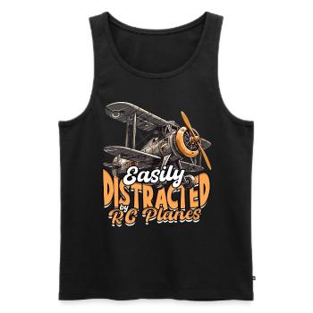 Modellflieger Easily Distracted By RC Planes - Männer Premium Bio Tank Top - Schwarz - Vorne - Michal (187cm)