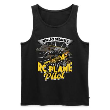 Modellflieger World's Greatest RC Plane Pilot - Männer Premium Bio Tank Top - Schwarz - Vorne - Michal (187cm)