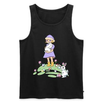 Pâques lapin enfants lapin oeufs de Pâques oeufs - Débardeur bio Premium Homme - noir - Devant - Michal (187cm)
