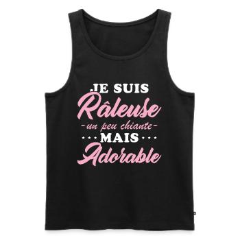 Mürrisches, aber liebenswertes personalisiertes Humorgeschenk - Männer Premium Bio Tank Top - Schwarz - Vorne - AI Model Male 178 light (178cm)