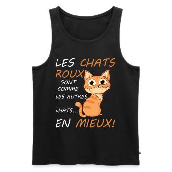 Chats Roux Sont Comme Les Autres Chats En Mieux - Débardeur bio Premium Homme - noir - Devant - Michal (187cm)