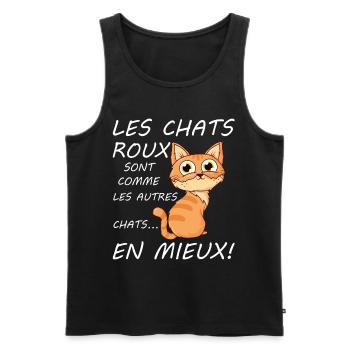 Chats Roux Sont Comme Les Autres Chats En Mieux - Débardeur bio Premium Homme - noir - Devant - Michal (187cm)