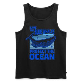 Save the Blue Whales protect the Ocean - Men's Premium Organic Tank Top - black - Front - AI Model Male 178 light (178cm)