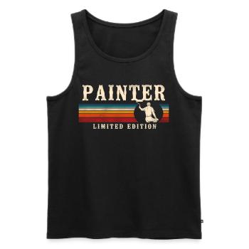 House Painter Decorator Retro - Men's Premium Organic Tank Top - black - Front - AI Model Male 178 light (178cm)