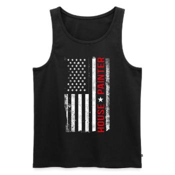 House Painter Decorator American - Men's Premium Organic Tank Top - black - Front - AI Model Male 178 light (178cm)