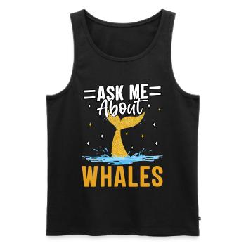 Fragen Sie mich nach Walen - Männer Premium Bio Tank Top - Schwarz - Vorne - Michal (187cm)