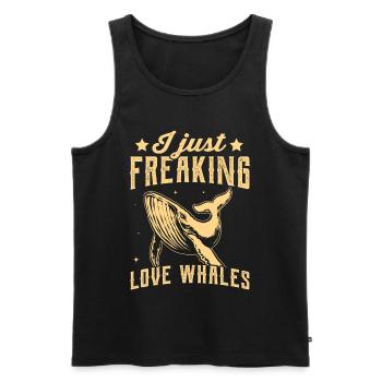 Ich liebe Wale einfach verdammt noch mal - Männer Premium Bio Tank Top - Schwarz - Vorne - Michal (187cm)