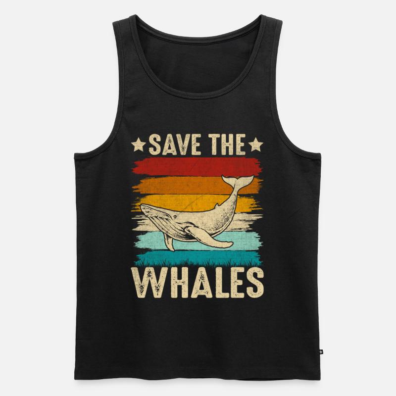 Rettet die Wale - Männer Premium Bio Tank Top - Schwarz