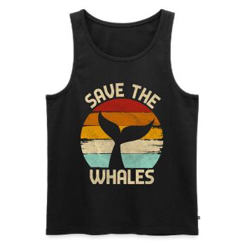 Rettet die Wale - Männer Premium Bio Tank Top - Schwarz - Vorne - Michal (187cm)