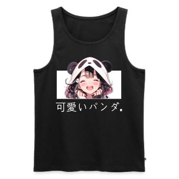 Kawaii Panda Girl Cute Anime Japanese Streetwear - Männer Premium Bio Tank Top - Schwarz - Vorne - Michal (187cm)