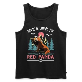Roter Panda Geschenk Red Panda - Männer Premium Bio Tank Top - Schwarz - Vorne - AI Model Male 178 light (178cm)