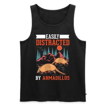 Easily distracted by Armadillo's Armadillo - Men's Premium Organic Tank Top - black - Front - AI Model Male 178 light (178cm)