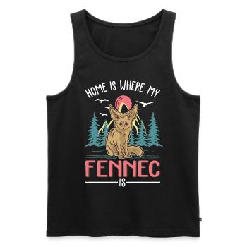 Zuhause ist wo mein Fennek ist - Männer Premium Bio Tank Top - Schwarz - Vorne - AI Model Male 178 light (178cm)