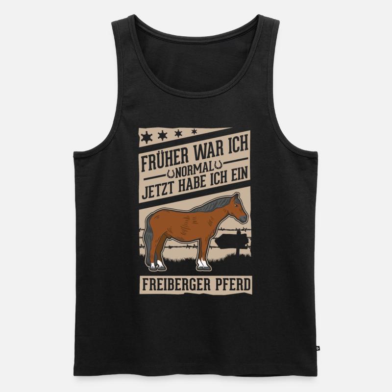 Freiberger Pferd Reiterin - Männer Premium Bio Tank Top - Schwarz