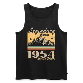 Legendary Since 1954 Vintage Birthday Gift - Men's Premium Organic Tank Top - black - Front - Michal (187cm)