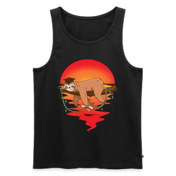 Faultier Student Diplom Abi studieren Schüler müde - Männer Premium Bio Tank Top - Schwarz - Vorne - Michal (187cm)