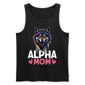 Female Alpha Wolf - Men's Premium Organic Tank Top - black - Front - AI Model Male 178 light (178cm)
