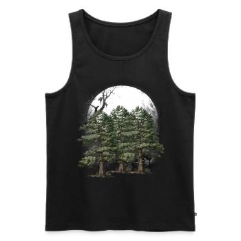 Dark, Wilderness, Nature, Forest, Flora, Horror, Occult, Tree - Men's Premium Organic Tank Top - black - Front - Michal (187cm)