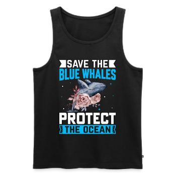 Save the Blue Whales protect the Ocean - Men's Premium Organic Tank Top - black - Front - AI Model Male 178 light (178cm)