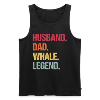 Ehemann Papa Wal-Legende - Männer Premium Bio Tank Top - Schwarz - Vorne - Michal (187cm)