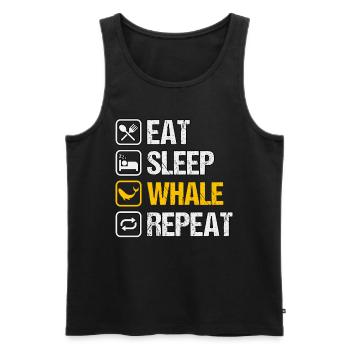 Essen Schlaf Wal Wiederholung - Männer Premium Bio Tank Top - Schwarz - Vorne - AI Model Male 178 light (178cm)