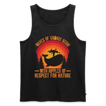Waves of Change begin with ripples of respect for - Men's Premium Organic Tank Top - black - Front - Michal (187cm)
