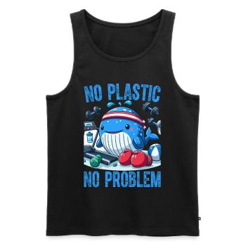 Kein Plastik, kein Problem - Männer Premium Bio Tank Top - Schwarz - Vorne - Michal (187cm)