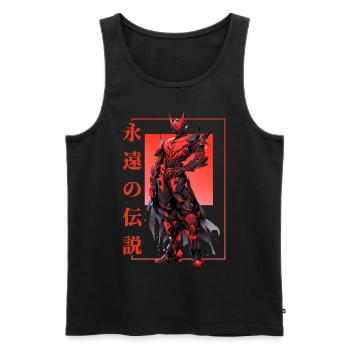 Cyborg Knight Mecha Shounen Anime Japanese Vaporwa - Männer Premium Bio Tank Top - Schwarz - Vorne - AI Model Male 178 light (178cm)