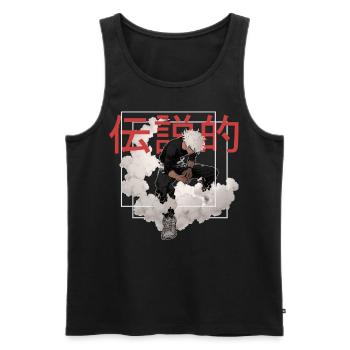 Anime Punk Guy Shounen Japanese Streetwear Alt Aes - Männer Premium Bio Tank Top - Schwarz - Vorne - AI Model Male 178 light (178cm)