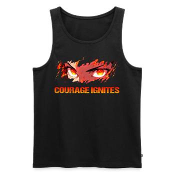 Courage Ignites Anime Eyes Shounen Manga Otaku - Männer Premium Bio Tank Top - Schwarz - Vorne - Michal (187cm)