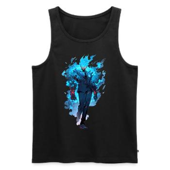 Blue Fire Demon Fantasy Anime Shounen Manga Otaku - Männer Premium Bio Tank Top - Schwarz - Vorne - Michal (187cm)