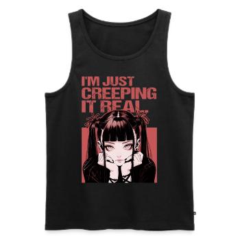 Creeping It Real Gothic Anime Soft Grunge Emo Otak - Männer Premium Bio Tank Top - Schwarz - Vorne - AI Model Male 178 light (178cm)