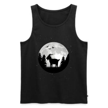 Chèvres, Lune, Chèvre Hôte, Chèvre - Débardeur bio Premium Homme - noir - Devant - Michal (187cm)