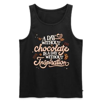 A Day Without Chocolate Funny Chocoholic Saying - Männer Premium Bio Tank Top - Schwarz - Vorne - Michal (187cm)