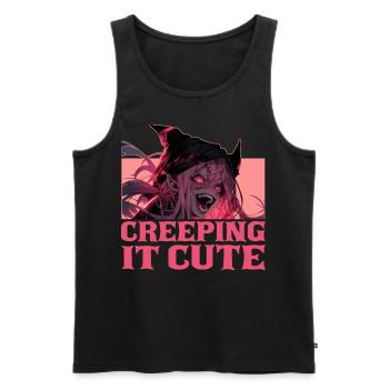 Creeping It Cute Creepy Anime Girl Harajuku Goth O - Männer Premium Bio Tank Top - Schwarz - Vorne - AI Model Male 178 light (178cm)