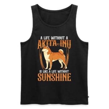 Akita Inu La vie japonaise sans Akita Inu - Débardeur bio Premium Homme - noir - Devant - Michal (187cm)