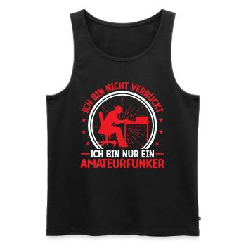 Amateurfunker ist nicht verrückt Funkamateur - Männer Premium Bio Tank Top - Schwarz - Vorne - Michal (187cm)