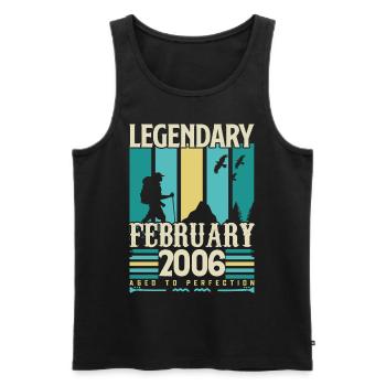 Vintage Birthday Gift February 2006, February. - Men's Premium Organic Tank Top - black - Front - Michal (187cm)