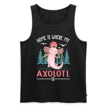 La maison est là où se trouve mon axolotl - Débardeur bio Premium Homme - noir - Devant - Michal (187cm)